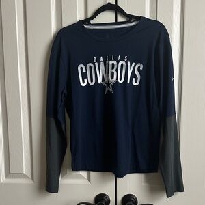 Nike NFL Long Sleeve Dallas Cowboys Shirt - Navy and Gray